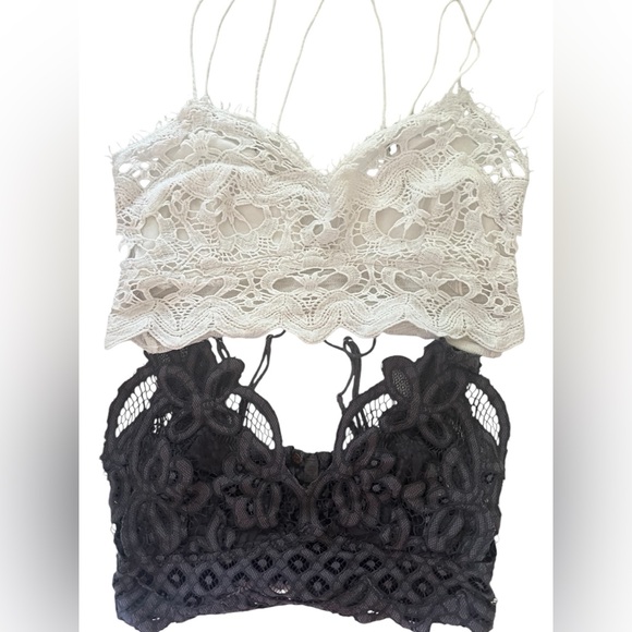 Free People Other - Two lace Free people bralettes white and grey size M